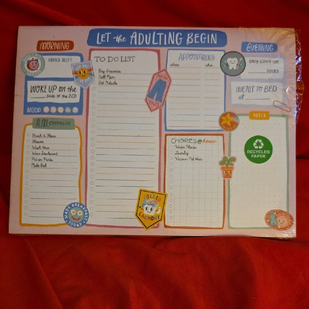 Colorful and FUN Adulting Planner Pad (New)